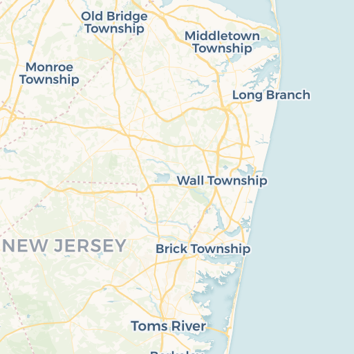 Monmouth County, New Jersey Zip Code Map